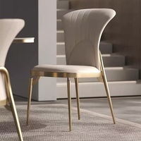 Chaise de salle à manger de luxe légère et design, dossier haut, style minimaliste moderne, chaise de table à thé en acier inoxydable 304, matériau métallique de haute qualité