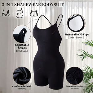 Body Moldeador Transpirable 3 en 1 para Mujer Talla Grande, con Copas <span class=keywords><strong>3D</strong></span> Extraíbles, Efecto Levanta Glúteos, Tirantes Ajustables, Moldeado Medio - Product Image 2