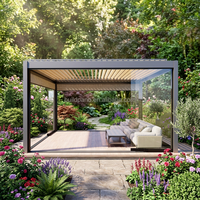 Pergola en aluminium pour extérieur, toit à lamelles réglables, imperméable, motorisée, gazebo de jardin, pergola extérieure de luxe personnalisée en aluminium