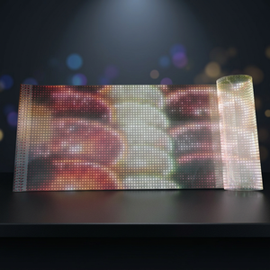 Panneau publicitaire LED transparent ultra-fin P10, écran LED flexible transparent pour les vitrines des centres commerciaux - Product Image 1