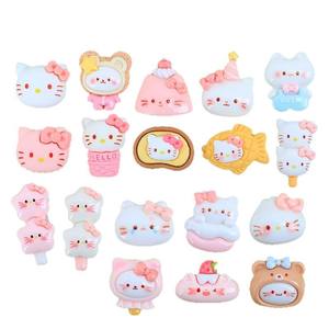 KT เคสใส่ครีมรูปแมวแบบทำมือเคสใส่โทรศัพท์ขยะทำจากเรซิ่นสีชมพูอาหารคุกกี้เครื่องประดับปิ่นปักผมเชือกสวยงาม - Product Image 5