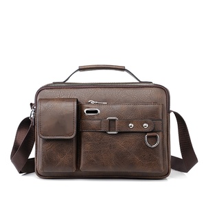 Sac à main pour homme MELI de style rétro en cuir PU imperméable, sac messager, sac de voyage d'affaires tendance, fermeture éclair, doublure en polyester - Product Image 3
