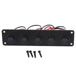 12-24V Yacht 5-Grupo Modelo regular panel de interruptor de ojo de gato interruptor de control de actualización con panel de interruptor LED de tres colores