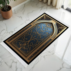 Vendita diretta della fabbrica Tappeto stampato moderno per la preghiera di famiglia pieghevole morbido Tappetino moderno da viaggio a casa coperta islamica portatile - Product Image 6