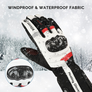 Batería de 7,4 V pantalla táctil a prueba de viento impermeable USB recargable eléctrico calentado cinco dedos ciclismo Motor bicicleta guantes - Product Image 3