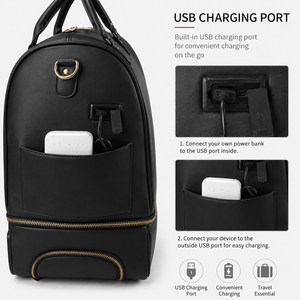 Ensemble de bagages de sport et de voyage GORFIA personnalisé de luxe en PU imperméable avec compartiment à chaussures et organiseur de cosmétiques - Product Image 6