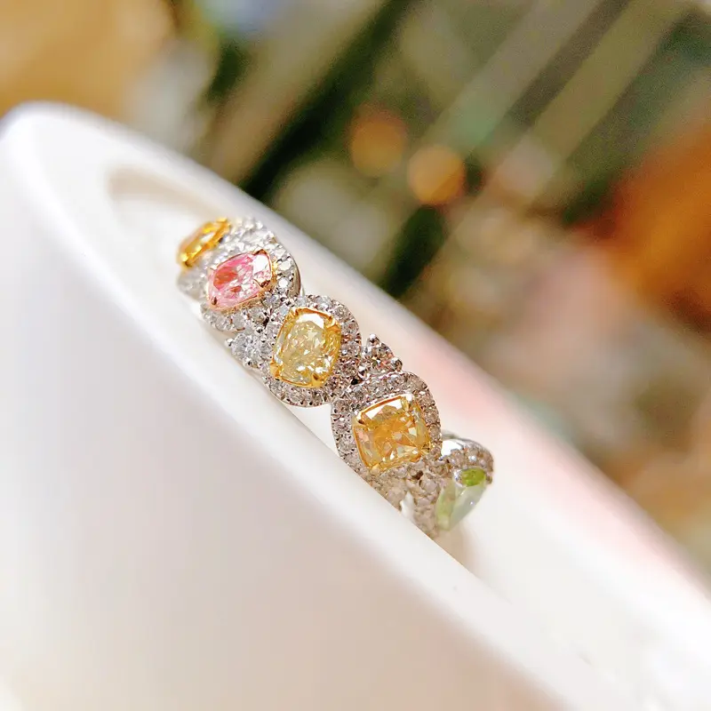Zooying New Delicate Luxury personalizzato ultimo Design Vintage Women Candy Color Gemstone Diamond Ring