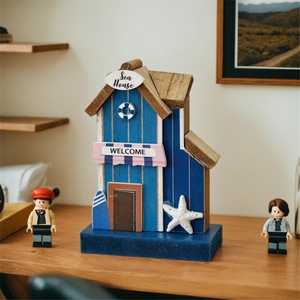 Mini Casa <span class=keywords><strong>de</strong></span> Madera 3D Estilo Náutico <span class=keywords><strong>Vintage</strong></span> - Adorno para el Hogar, <span class=keywords><strong>Decoración</strong></span> <span class=keywords><strong>de</strong></span> Pared, <span class=keywords><strong>Decoración</strong></span> Navideña y <span class=keywords><strong>Decoración</strong></span> para Cafetería - Product Image 2