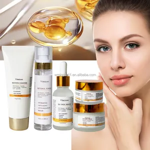 50 Sets OEM ODM Bio-Retinol Peptid Anti-Aging Gesichtsreiniger Toner Serum Augencreme Feuchtigkeitscreme Retinol Hautpflege-Set