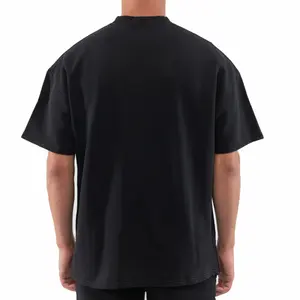 Boxy Hip Hop 250 Gsm Drop Shoulder Graphic Heavyweight Tshirts Luxury Blank Heavy Cotton Custom Streetwear Oversized T-shirt Men
