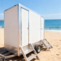 Remorque de salle de bain mobile avec douche et roues Toilette d'extérieur portable Fabriquée en Chine Remorque de toilette pour toilettes
