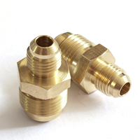Adaptadores de Conexión de Tubería de Latón Rectos Macho UNF de 45 Grados SAE, Rosca Flare de 5/16", 3/8", 7/16", 1/2", 5/8", 3/4", 7/8"