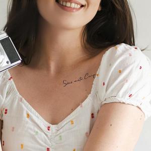 Pegatinas de tatuaje temporal de <span class=keywords><strong>letras</strong></span> inglesas semipermanentes a prueba de sudor impermeables de alta gama para clavícula de mano trasera nuevo - Product Image 6