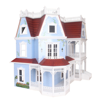 Rumah boneka kayu, miniatur rumah boneka taman, rumah pertanian, rumah desa, Kit Model rumah boneka