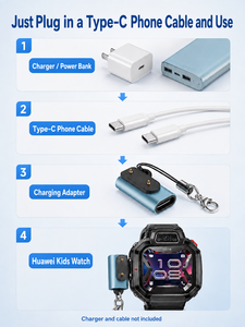 Adaptateur de <span class=keywords><strong>chargeur</strong></span> magnétique USB-C SIKAI pour montre connectée <span class=keywords><strong>Huawei</strong></span> Kids Watch X1/Pro/5X/5 Pro/4X – Convertisseur de charge de secours portable pour les voyages des enfants - Product Image 5