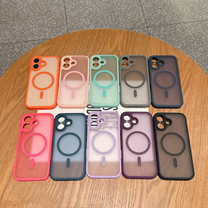 เคสโทรศัพท์แม่เหล็กสีตัดกันสุดฮิตสำหรับ iPhone 17 Pro Max 16 15 <span class=keywords><strong>Plus</strong></span> ขายส่ง ฝาหลังแบบด้าน ไฮบริด มีสินค้าพร้อมส่งเร็ว - Product Image 1