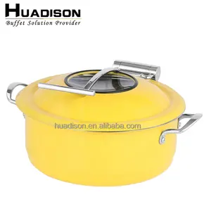 Huadison Dụng Cụ Và Thiết Bị Của Khách Sạn Đĩa Chafing Màu Vàng Bộ Tự Chọn Đồ Giữ Ấm Thức Ăn Tự Chọn Cho Khách Sạn