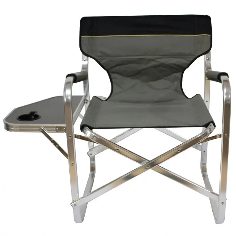 Cadeira de praia portátil dobrável de alumínio para acampamento ao ar livre Cadeira de diretor