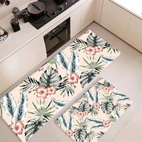 Tapis en mousse PVC antidérapants à motif floral, de haute qualité, en gros, avec support en caoutchouc antidérapant, style moderne et minimaliste, pour la cuisine
