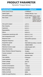 Capteur de couple dynamique pilote arbre de contact numérique speed 5000 rpm transducteur de télémétrie capteur de couple rotatif dynamique de Torsion - Product Image 4