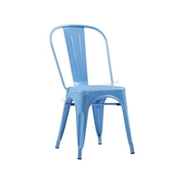 Meilleur prix empilable mobilier industriel vintage chaise d'appoint en métal de couleur bleue chaises industrielles Tolixed vintage en métal Lix