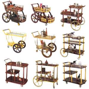 Bán Sỉ Xe Đẩy Nhà Hàng Khách Sạn Sang Trọng Chịu Tải Mạnh Chất Lượng Hàng Đầu Xe Đẩy Rượu Vang Quầy Bar Xe Đẩy Món Tráng Miệng Màu Vàng Titan - Product Image 6