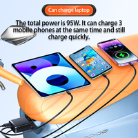 Chargeur de voiture sans fil super rapide 100W pour ordinateurs portables de véhicules électriques avec 2 ports USB de type C et 1 Protection de la fonction PD