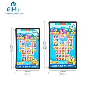 Qihui kapasitif 32 / 43 kavisli monitör inç dokunmatik ekran 3M seri oyun için LED ışık çerçeve ile/eğlence makinesi