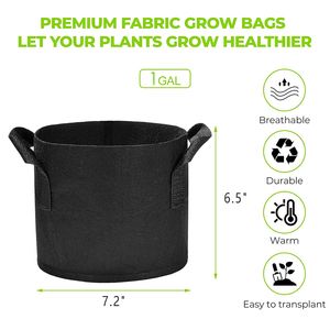 Fábrica al por mayor bolsa de cultivo de jardín maceta 1 3 5 7 10 20 30 50 100 200 galones tela fieltro al aire libre patatas verduras flores - Product Image 3