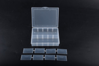 Fourniture d'usine de haute qualité détachable transparent 10 compartiments engins de pêche bijoux petite boîte de rangement pour appareil