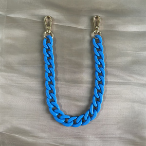 Tali rantai akrilik warna-warni untuk tas dompet modis variasi warna cerah Aksesori logam DIY aksesoris tas - Product Image 5