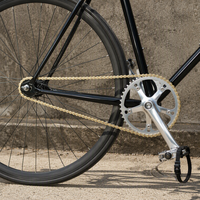 Chaîne de vélo KWO 1/2x1/8 114L en acier spécial plaqué jaune, maillon maître, résistance à la traction 850 kg, pour BMX et Cruiser enfant à vitesse unique