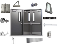 Porte en verre coupe-feu 1 heure avec barre anti-panique homologuée UL, porte coupe-feu pour hôtel, porte coupe-feu pour appartement, porte coupe-feu pour projet de construction