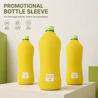 Refroidisseur de bouteille portable jaune en néoprène avec fermeture éclair et logo personnalisé |   Porte-bouteille d'eau isotherme avec fermeture à glissière