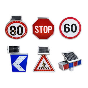 Señales de tráfico de carretera LED solares Tableros de advertencia de seguridad reflectantes Luz de señal de tráfico solar - Product Image 2