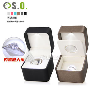 Exquisitas Cajas de Piel Sintética Azul Personalizadas al por Mayor para Collares, Pulseras, Anillos y Pendientes, Caja de Joyería con Luz LED - Product Image 5