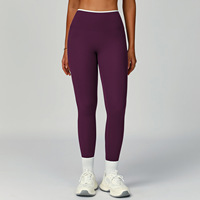 Pantalon de yoga transparent transfrontalier, taille élastique haute, couleurs assorties, écologique, longueur cheville, pour le sport et la course à pied
