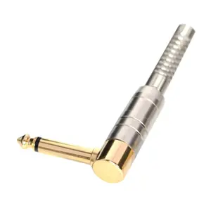 Guitar 1/4'' 6.35mm right angle Mono power plug gold plated