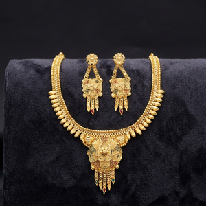 Juego de Collares de Latón Chapado en Oro de 14K, 18K y 24K al por Mayor, Juego de Joyería con Diseño Floral Tradicional, Joyería de Moda, Oro, Joyería - Product Image 1