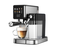 Machine à expresso et Cappuccino à vapeur domestique, cafetière en acier inoxydable, Machine à expresso avec lait tak