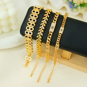 Pulsera de Cadena con Circonitas YB334 de Little Bee Jewelry, Diseño Italiano Elegante, Chapado en Oro de 21k, Antideslustre, Tendencia 2026 - Product Image 5
