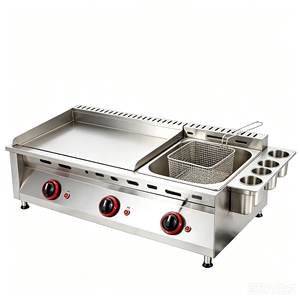 LPG Multifunctional Griddle And Deep <b>Fryer</b> All In One <b>Machine</b> For Restaurant Snack Food Processing - Product Image 1