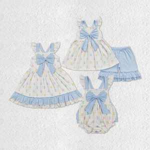 Conjunto de Ropa para Bebé Niña con Estampado de Huevos de Pascua y Lazo Grande - Product Image 1