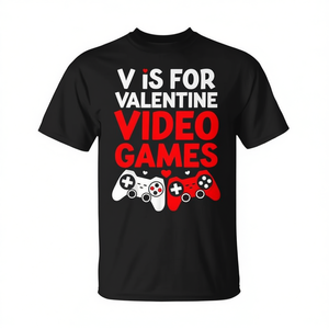 Camiseta para chicos gamers con la letra V de Videojuegos para el Día de San Valentín, ropa promocional NS - Product Image 2