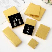 Boîte à bijoux de luxe fine de 1,5 cm, boîte d'emballage brillante argentée et dorée avec base et couvercle pour bague et bracelet