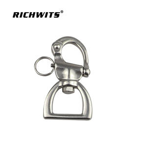 360-Degree <b>Swivel</b> Stainless Steel Spring Shackle Quick-Release Webbing Buckle for Sailboat Yacht - Product Image 3