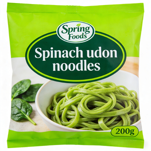 Fideos Udon de Espinaca y Trigo Duro de Cocción Rápida en Bolsa a Granel para Cantinas Concurridas - Product Image 1
