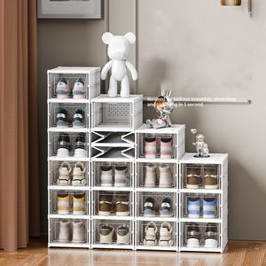 Boîte de rangement personnalisée en acrylique pliable et magnétique avec ouverture latérale pour chaussures géant en plastique transparent boîte de rangement pour chaussures d'affichage en plastique - Product Image 3