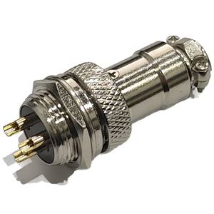 Connecteur de câblage GX16M16 pour aviation, plaqué or, 2-10 broches, montage sur panneau, en alliage de zinc nickelé - Product Image 1