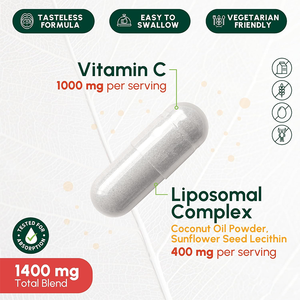 रोसबेस्ट कस्टम शाकाहारी 1400 मिलीग्राम लिपोसोमल विटामिन सी एस्कॉर्बिक एसिड कॉम्प्लेक्स पूरक आहार पूरक - Product Image 2